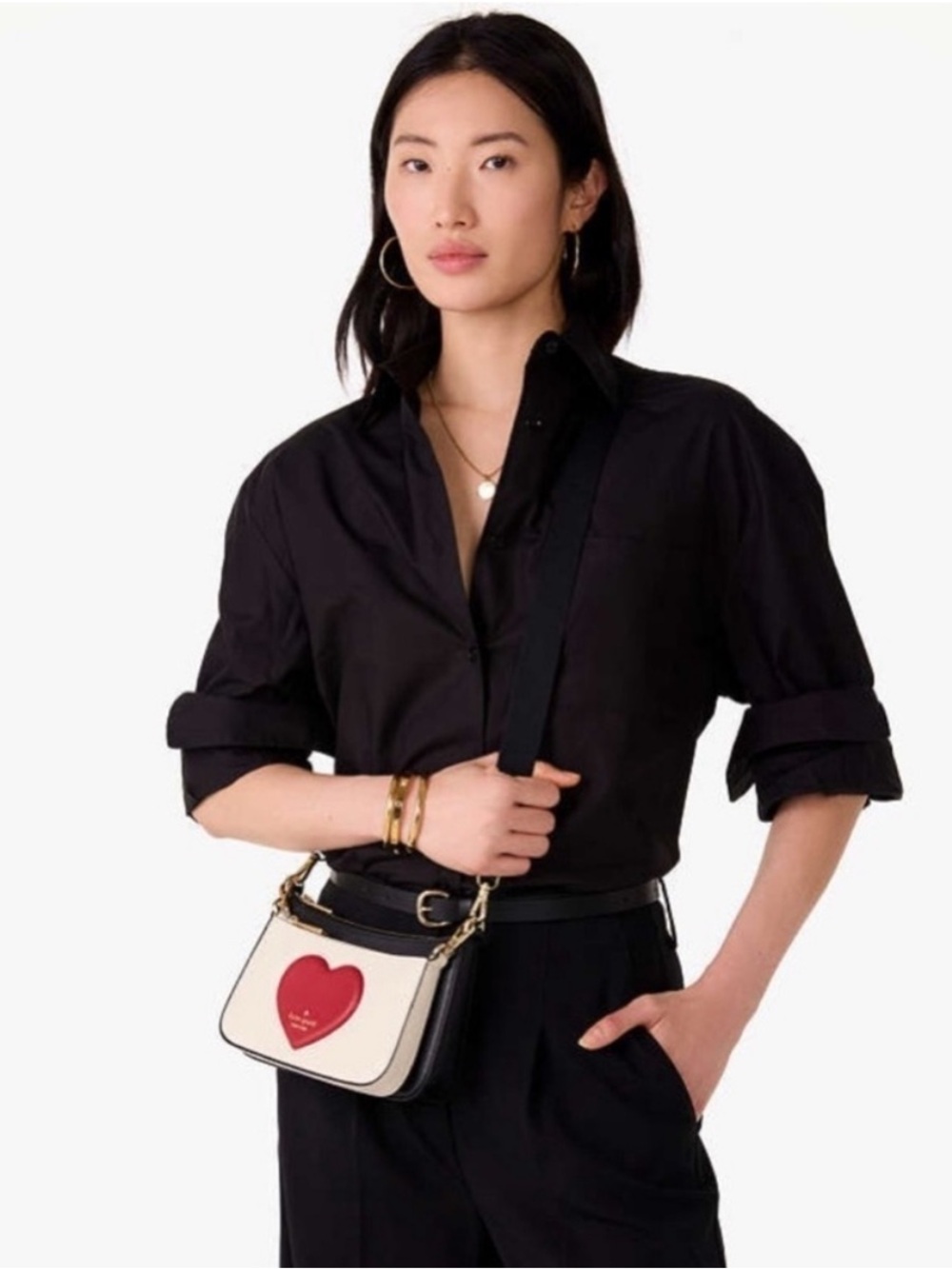 Kate Spade 2 in 1 Duet Puffy Heart Crossbody Bag NWT - Picture 7 of 14